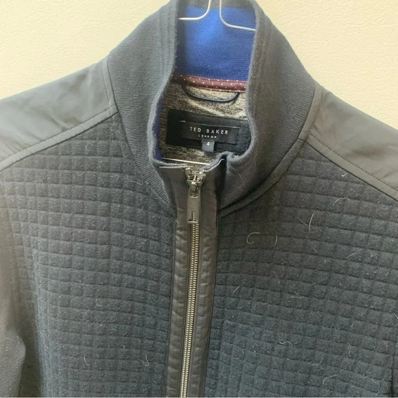 Ted Baker London Men’s Full Zip Whooty Navy Blue Quilted Jacket - Picture 9 of 13